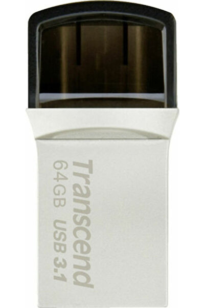 Transcend JetFlash 890 64GB USB 3.1 Στικάκι με συνδέσεις USB-A & USB-C Μαύρο