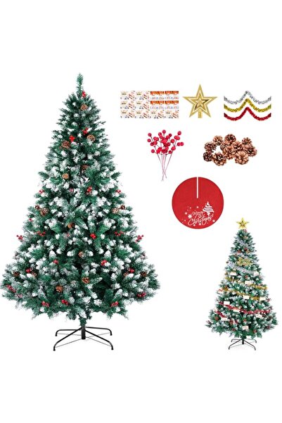 Generic Brand SINCHER 1.8M/6ft Artificial Christmas Tree, 1400 PVC Spray Whit...