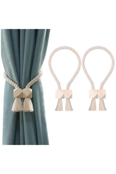 Generic Brand Decorative Curtain Tiebacks, Cotton Hand-Woven Rope with Magnet...