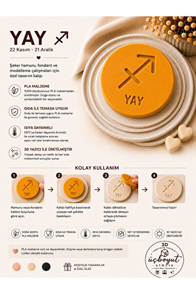 ÜÇ BOYUT ATÖLYE Zodiac Sugar Paste & Fondant Mold