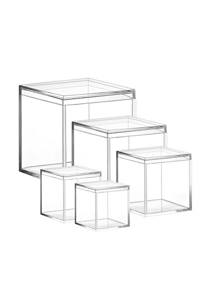 Generic Brand PROFIKLA 4.7/4/3.3/3/2.5 inch Clear Acrylic Box with Lid, Jewel...
