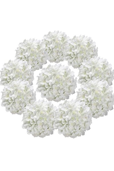 Generic Silk Hydrangea Heads Artificial Flowers Heads with Stems for Home Wed...