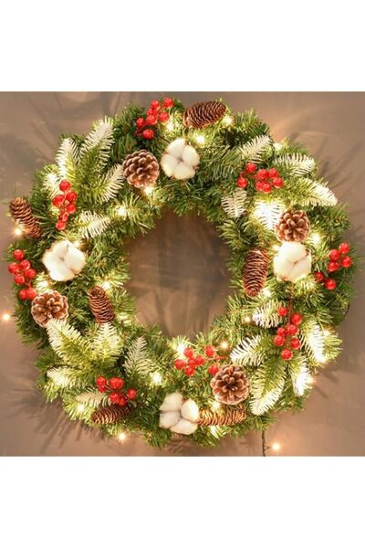 Generic Brand Christmas Wreath with Lights, Artificial Christmas Wreaths, Mix...