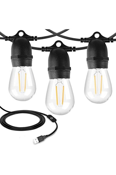 Generic Brand 24.6FT USB Powered Outdoor String Lights with 10pcs Waterproof ...
