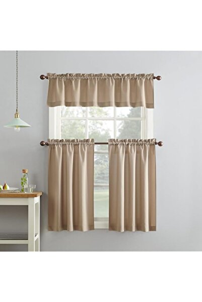 Generic No. 918 Martine Microfiber Semi-Sheer Rod Pocket Kitchen Curtain Vala...