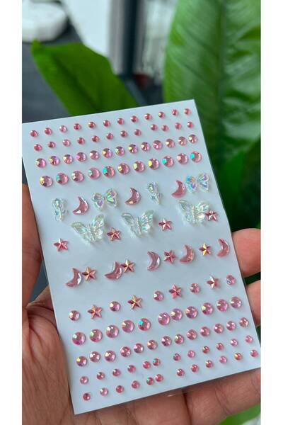 EDELFU Telefon Kamera Stickerı Taşlı Gösterişli Kabartmalı Minik Yapışkanlı S...