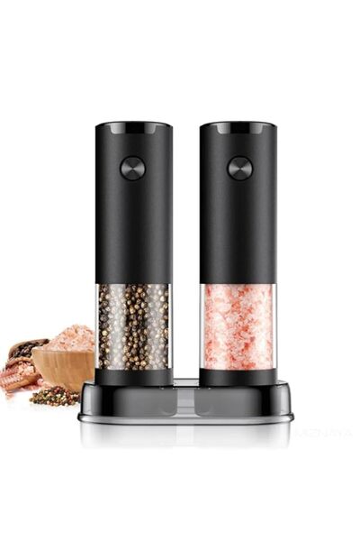 Generic Electric Salt & Pepper Grinder Set – Automatic Battery-Operated Mills...