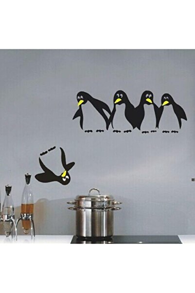 Generic Brand Asmi Collections PVC Wall Stickers Beautiful 5 Funny Penguins