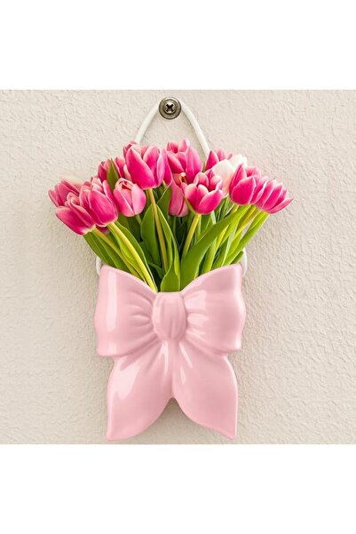 Generic Tazweeq Bow Ceramic Hanging Planter, Wall Flower Vase Room Decor, Han...