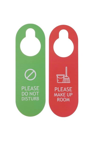 Generic Brand Tazweeq 2 Pcs Door Hanger Sign, Double Side, Please Do Not Dist...