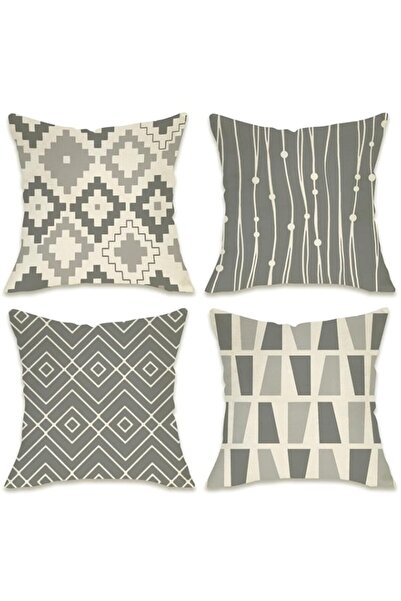 Generic Modern Geometric Decorative Throw Pillow Covers 18 x 18 Set of 4, Gre...