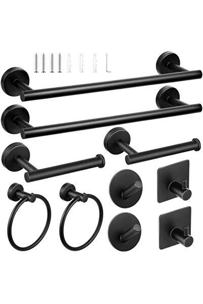 Generic 10 Pcs Matte Bathroom Hardware Set SUS304 Bathroom Hanger Set 16 Inch...