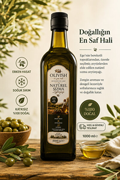 olivish Erken Hasat Soğuk Sıkım Natürel Sızma Zeytinyağı 1L