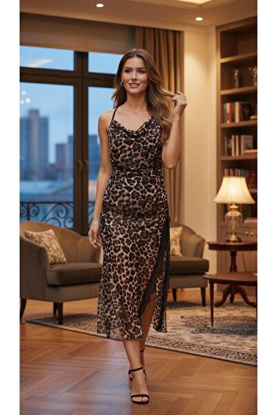 SiaLess Lingerie Women's Tulle Long Slit Strap Lycra Tulle Nightgown Dowry Dr...