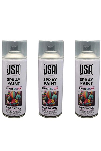JSA A set of 3 multi-purpose spray paint cans in clear color, each with a cap...