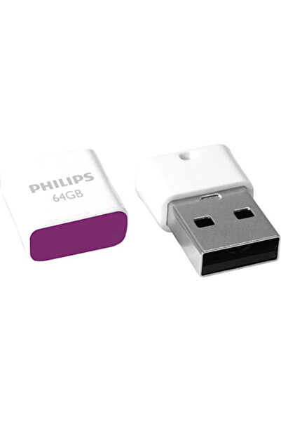 Philips Pico 64GB USB 2.0 Στικάκι Μωβ