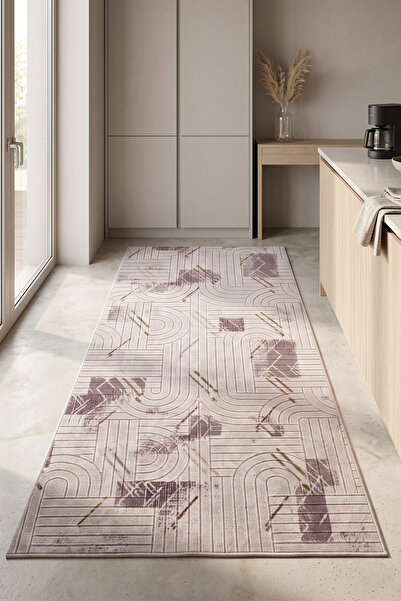 tropikal home Modern Desen Baskılı Dekoratif Kaymaz Taban Yıkanabilir Halı Yo...