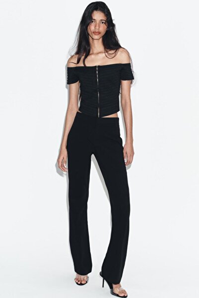 BUTİCK Allbucks Za *Ra Corset Style Strapless Knit Top Abzra00074