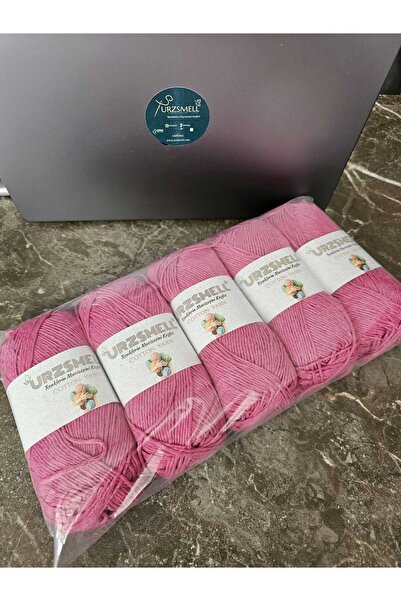 urzsmell خيط حياكة قطني 5 عبوات 500 جرام. فوشيا (كمية 100 جرام، 200 متر)