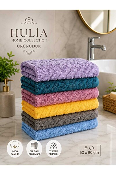 hulia home Set od 6 ručnika za ruke 50x90 cm 100% pamuk Buldan pletena kosa s...