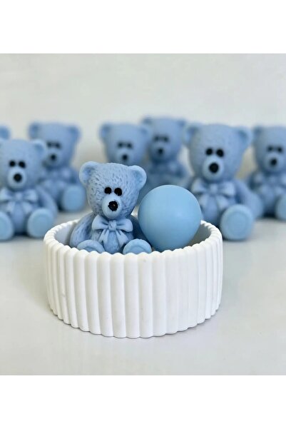 MER Dekor Ayıcıklı mum hediyelik,baby shower,doğum günü,özel gün hediyesi 6 a...