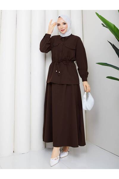 exxitcollection Women's Hijab Skirt and Jacket Set Double Fabric - Women's To...