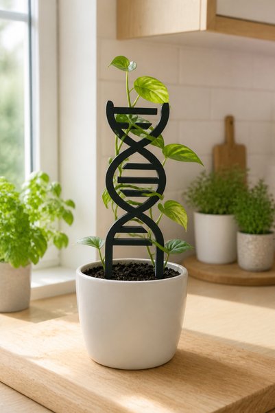 ArliaDesign DNA Şeklinde Bitki Destek Çubuğu 5’li Set 8x15 cm Siyah 3 mm MDF Saksı Desteği
