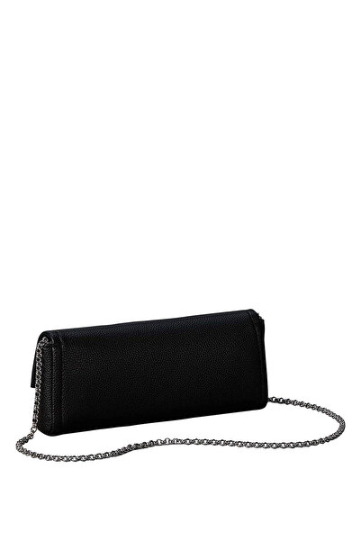 Calvin Klein Siyah Kadın Çapraz Çanta EMBLEM HW PEBBLE CLUTCH