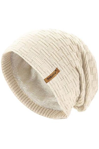 OEM Toskatok Căciulă Unisex tip Slouch, Tricotaj Waffle, Căptușeală din Fleec...