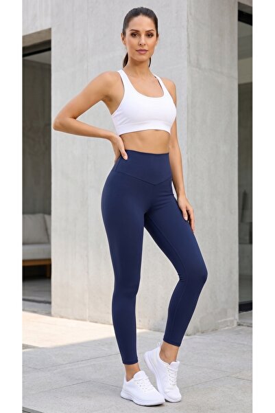 Kadın Yüksek Bel Toparlayıcı Spor Tayt – Fitness, Pilates ve Günlük Kullanım