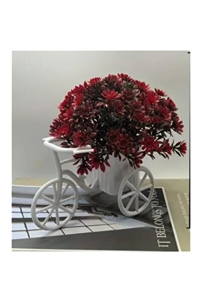 Generic A Miniature Bicycle Decoration with Faux Greenery, Perfect for Home D...