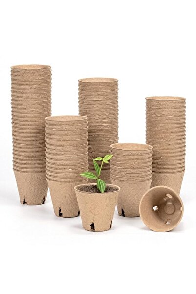 Generic Bamworld Nursery Pots 3in 100 Pcs with Drainage, 8cm Biodegradable Pl...