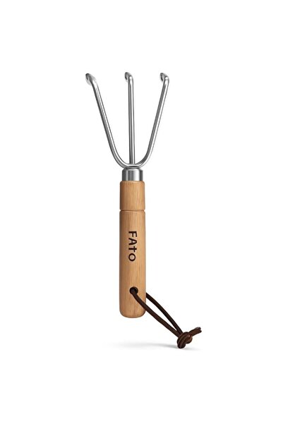 Generic Fitto Hand Cultivator with Wooden Handle and Leather Strap for Soil A...