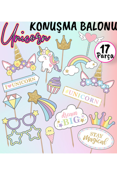 Hiras Dizayn 17 piese Unicorn Concept pentru copii, accesoriu pentru fotograf...