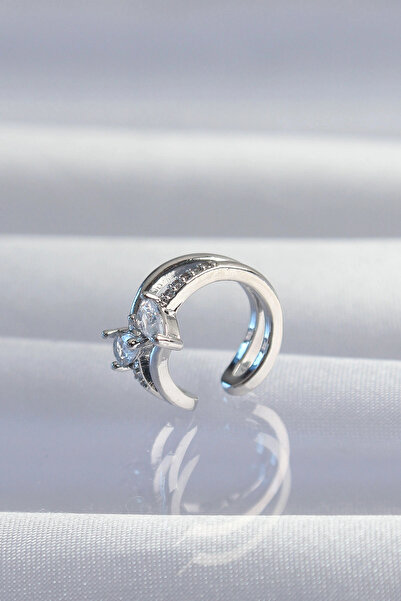 online kapsulavm avm alışveriş Brass Silver Color Zircon Stone Drop Earcuff E...