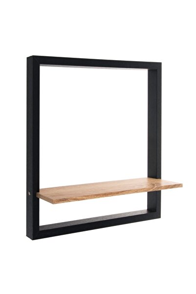 OEM Etajeră de perete din stejar, cadru negru 40x10cm