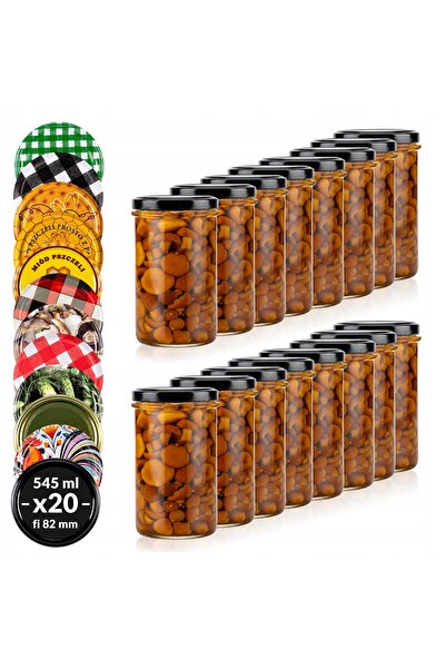 SuperButelki Set Borcane din Sticla cu Capace Fi 82 mm, 545 ml, 14.5x8.5 cm, ...