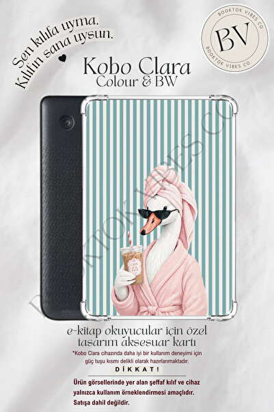 BookTok Vibes Co. Cozy Swan Insert - Kindle ve Kobo E-Kitap Okuyucuları için ...