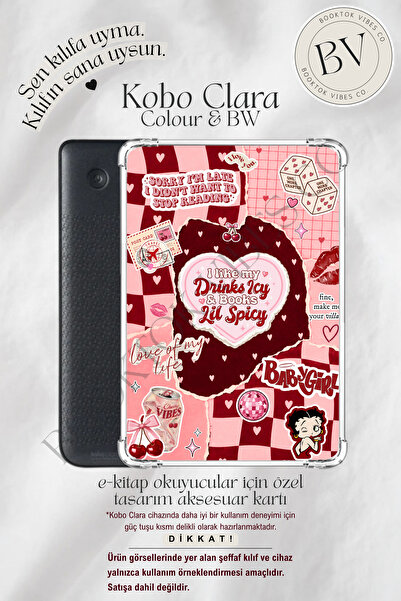 BookTok Vibes Co. Cherry Cola Vibes Bookish Sticker Kolaj Temalı Insert - Kin...