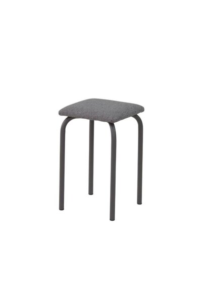 OEM Taburet Frey, fix, patrat, material textil, gri, 29 x 29 x 47.5 cm