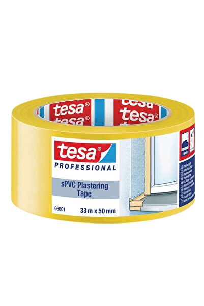 OEM Plaster masking tape, tesa 66001, yellow, interior / exterior, 33 m x 50 mm
