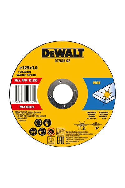 OEM Режещ диск за неръждаема стомана / стомана, DeWalt DT3507-QZ, 125 x 22.23...