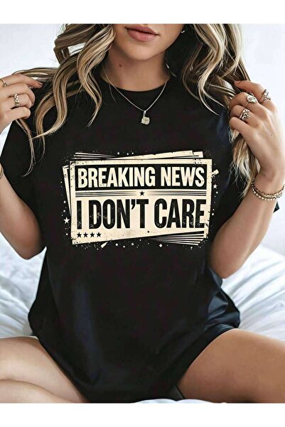 2BIR Casual Graphic Women's T-Shirt Breaking News I Don't Care Print Summer D...