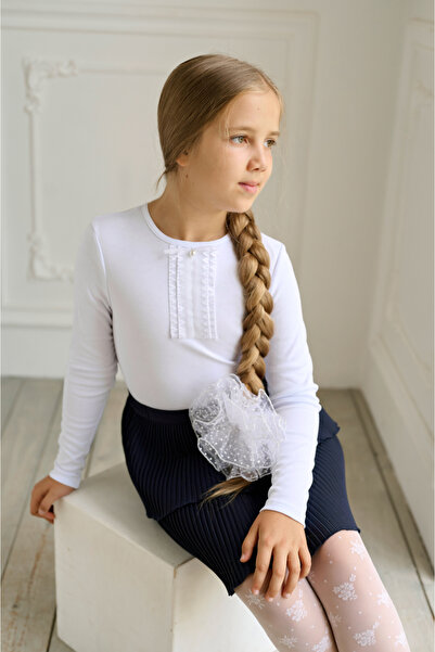 Generic Brand Uniforme scolare: bluza de scoala alba din bumbac 100% Stefania