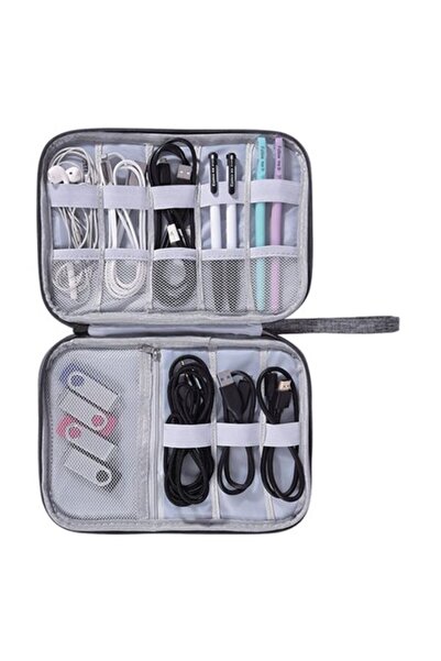 OEM Husa Organizare Aparate Electrice de Calatorie Gri 24.5x13x7.5cm