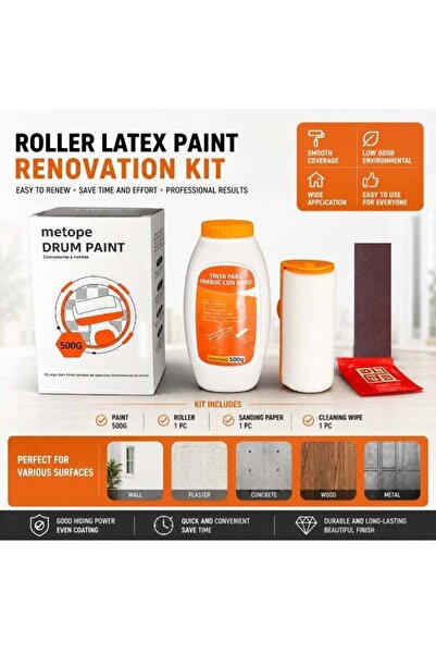 DubaiGallery Metopets 500g Drum Paint Roller Refresh Kit, All-In-One Water-Ba...