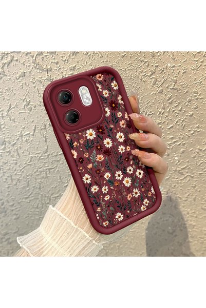 SLIMFELT Infinix Smart 9 Uyumlu Yüksek Kaliteli Retro Çiçek Desenli Silikon T...