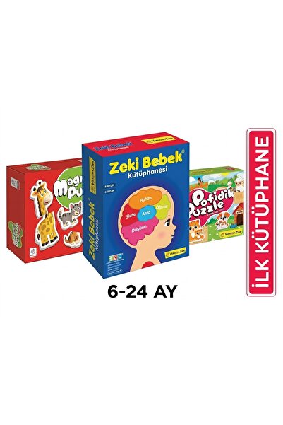 yükselen zeka Zeki Bebek İlk Kütüphanem & Eğitici Magnet Pofidik Puzzle Seti ...
