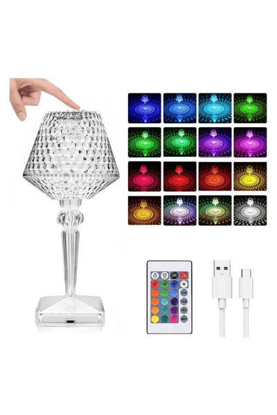 Generic Lumină ambientală LED RGB cu acumulator, 16 culori, control tactil și...