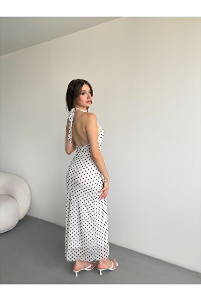 bbeox.com Halter Yaka Midi Elbise